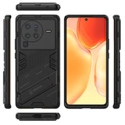 For vivo X80 Pro Punk Armor PC + TPU Phone Case with Holder(Black)