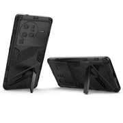 For vivo X80 Pro Punk Armor PC + TPU Phone Case with Holder(Black)