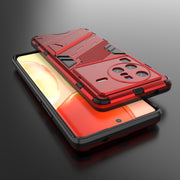 For vivo X80 Pro Punk Armor PC + TPU Phone Case with Holder(Red)