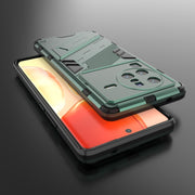 For vivo X80 Pro Punk Armor PC + TPU Phone Case with Holder(Green)