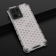 For OPPO Reno7 4G Shockproof Honeycomb PC + TPU Phone Case(White)