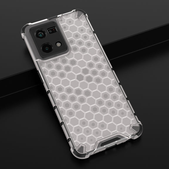 For OPPO Reno7 4G Shockproof Honeycomb PC + TPU Phone Case(White)