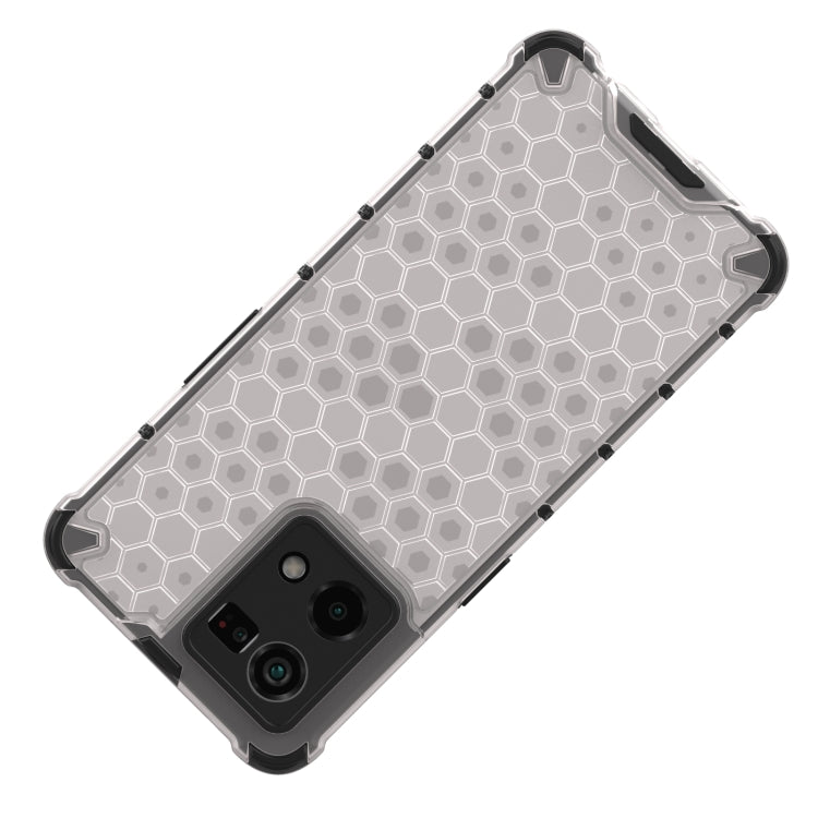 For OPPO Reno7 4G Shockproof Honeycomb PC + TPU Phone Case(White)