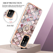 For OPPO A94 5G / A95 5G Electroplating IMD TPU Phone Case with Ring(Pink Scales)
