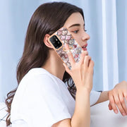 For OPPO A94 5G / A95 5G Electroplating IMD TPU Phone Case with Ring(Pink Scales)