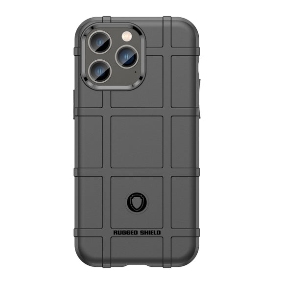 For iPhone 14 Pro Rugged Shield Full Coverage Shockproof TPU Case (Black)