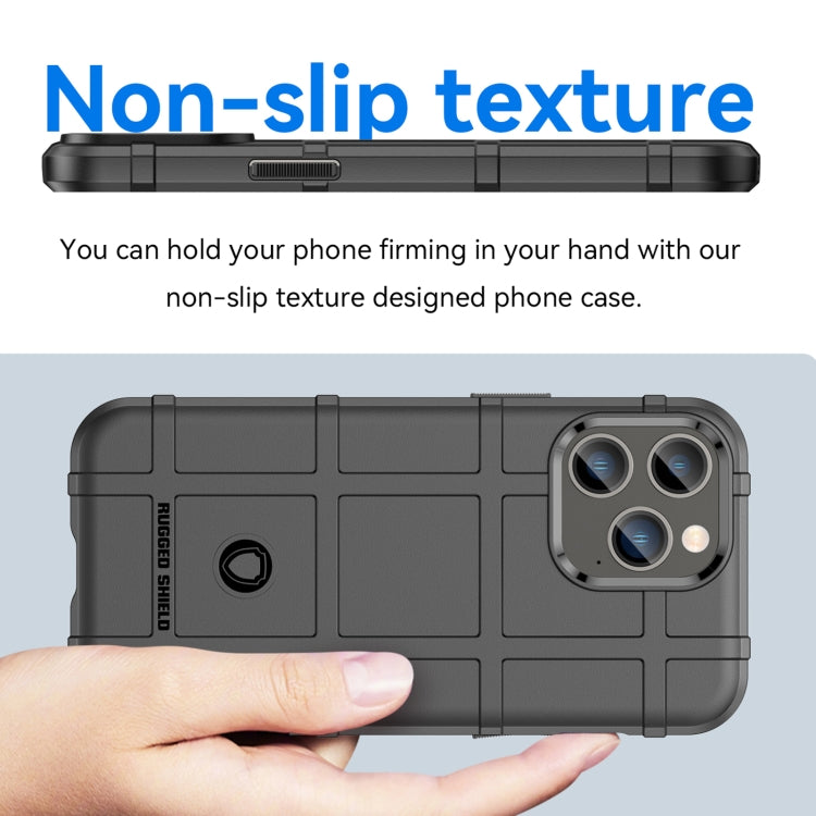 For iPhone 14 Pro Rugged Shield Full Coverage Shockproof TPU Case (Black)