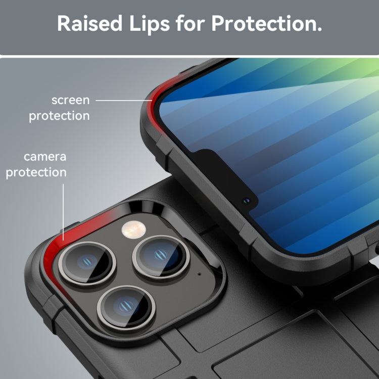 For iPhone 14 Pro Rugged Shield Full Coverage Shockproof TPU Case (Black)