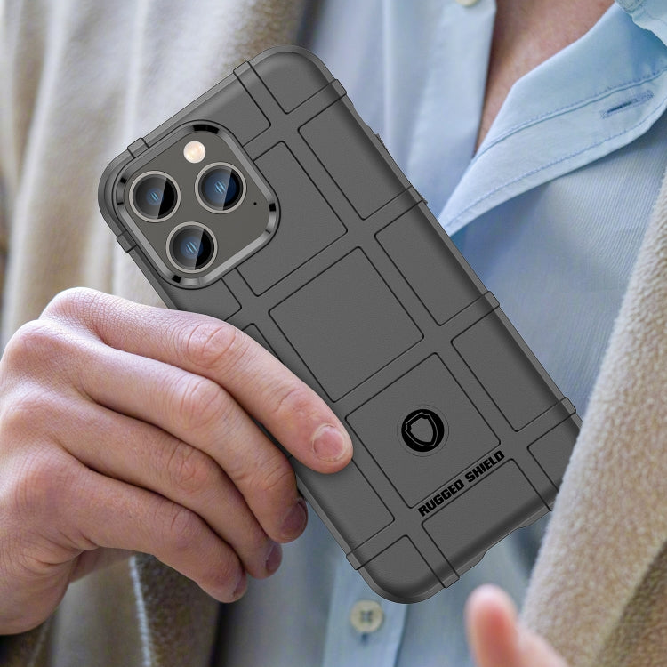 For iPhone 14 Pro Rugged Shield Full Coverage Shockproof TPU Case (Black)