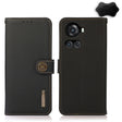 For OnePlus 10R / Ace KHAZNEH Custer Genuine Leather RFID Phone Case(Black) - OnePlus Cases by PMC TechLife | Online Shopping South Africa | PMC TechLife | Buy Now Pay Later Mobicred