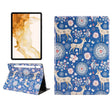 For Samsung Galaxy Tab S8 / Tab S7 Painted Voltage Pen Slot Tablet Smart Case(Blue Elk) - Galaxy Tab S8 Cases by PMC TechLife | Online Shopping South Africa | PMC TechLife