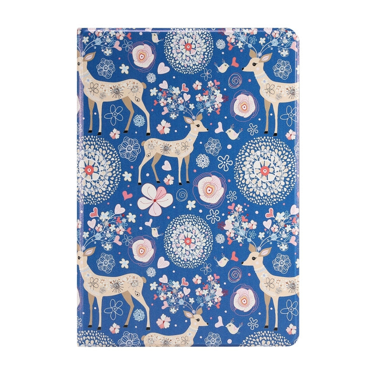 For Samsung Galaxy Tab S8 / Tab S7 Painted Voltage Pen Slot Tablet Smart Case(Blue Elk)