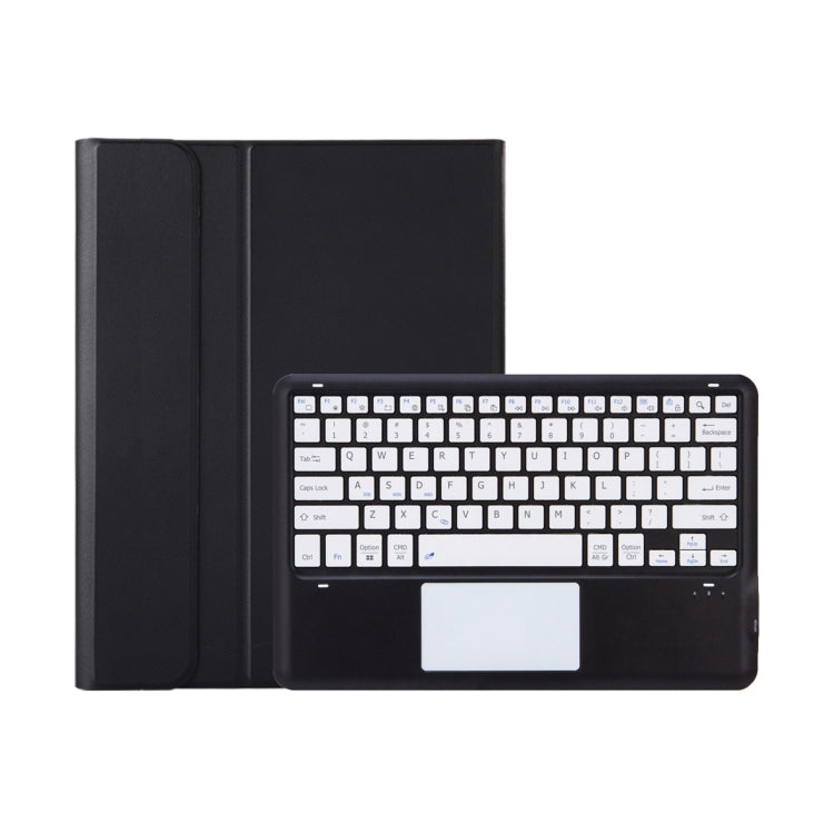 T12B-A Detachable Touch Pad Bluetooth Keyboard Leather Tablet Case For iPad Air 13 2025 / 2024 / Pro 12.9 inch 2021/2020/2018(Black)