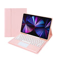 T12B-A Detachable Touch Pad Bluetooth Keyboard Leather Tablet Case For iPad Pro 12.9 inch 2021/2020/2018(Pink) - For iPad Pro by PMC TechLife | Online Shopping South Africa | PMC TechLife