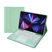 T12B-A Detachable Touch Pad Bluetooth Keyboard Leather Tablet Case For iPad Air 13 2025 / 2024 / Pro 12.9 inch 2021/2020/2018(Mint Green)