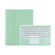 T12B-A Detachable Touch Pad Bluetooth Keyboard Leather Tablet Case For iPad Air 13 2025 / 2024 / Pro 12.9 inch 2021/2020/2018(Mint Green)