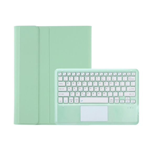 T12B-A Detachable Touch Pad Bluetooth Keyboard Leather Tablet Case For iPad Air 13 2025 / 2024 / Pro 12.9 inch 2021/2020/2018(Mint Green)