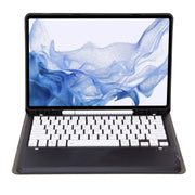 T800B Pen Slot Detachable Bluetooth Keyboard Leather Tablet Case For Samsung Galaxy Tab S8+/S7+/S7 FE(Black)