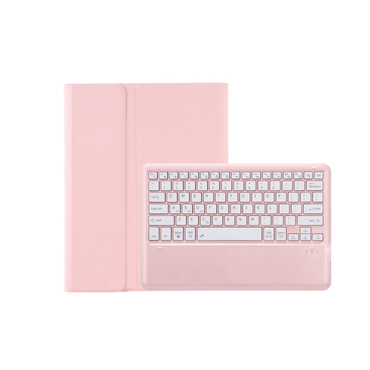 T800B Pen Slot Detachable Bluetooth Keyboard Leather Tablet Case For Samsung Galaxy Tab S8+/S7+/S7 FE(Pink)