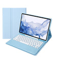 T800B Pen Slot Detachable Bluetooth Keyboard Leather Tablet Case For Samsung Galaxy Tab S8+/S7+/S7 FE(Sky Blue) - free shipping - PMC TechLife - Order now!