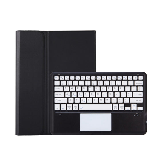 T800B-A Touch Pad Detachable Bluetooth Keyboard Leather Tablet Case For Samsung Galaxy Tab S8+/S7+/S7 FE(Black)
