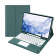 T800B-A Touch Pad Detachable Bluetooth Keyboard Leather Tablet Case For Samsung Galaxy Tab S8+/S7+/S7 FE(Dark Green) - Samsung Keyboard by PMC TechLife | Online Shopping South Africa | PMC TechLife