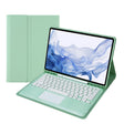 T800B-A Touch Pad Detachable Bluetooth Keyboard Leather Tablet Case For Samsung Galaxy Tab S8+/S7+/S7 FE(Mint Green) - Samsung Keyboard by PMC TechLife | Online Shopping South Africa | PMC TechLife