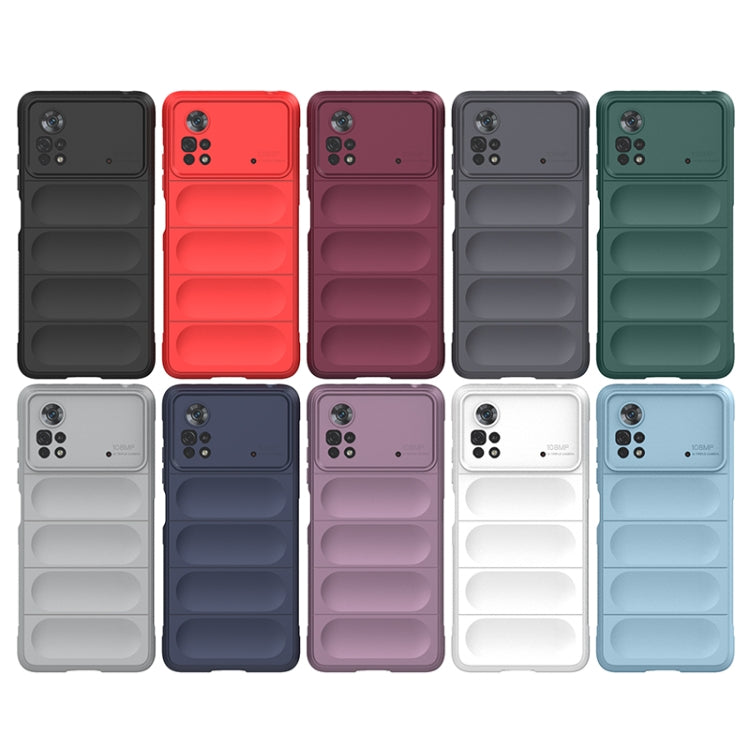 For Xiaomi Poco X4 Pro 5G Magic Shield TPU + Flannel Phone Case(Grey)