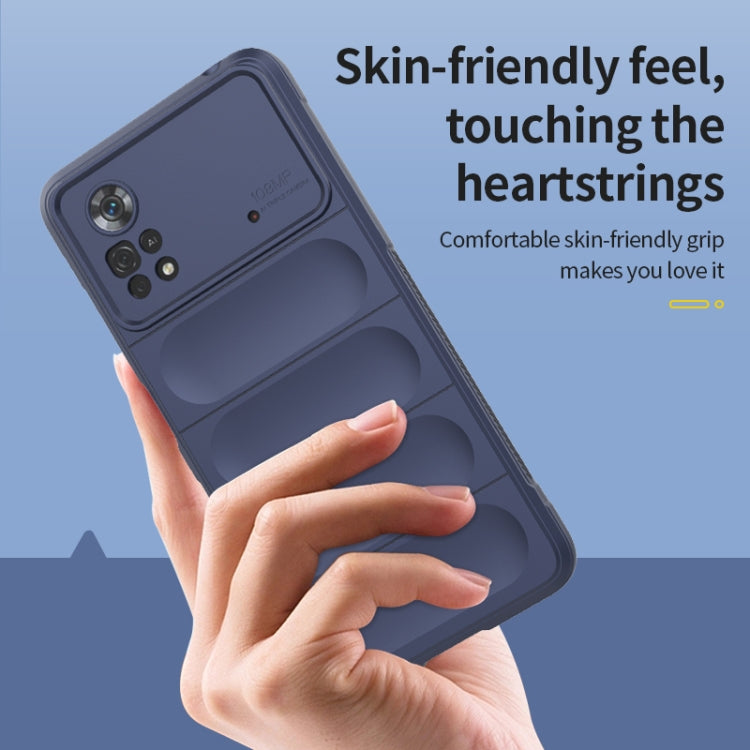 For Xiaomi Poco X4 Pro 5G Magic Shield TPU + Flannel Phone Case(Grey)