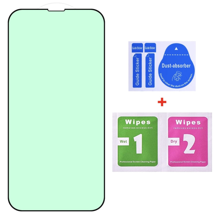 For iPhone 16e / 13 / 13 Pro Green Light Eye Protection Tempered Glass Film