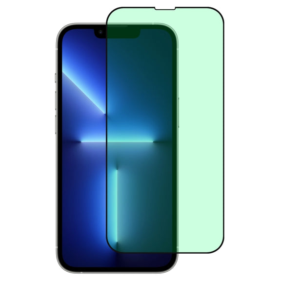 For iPhone 16e / 13 / 13 Pro Green Light Eye Protection Tempered Glass Film