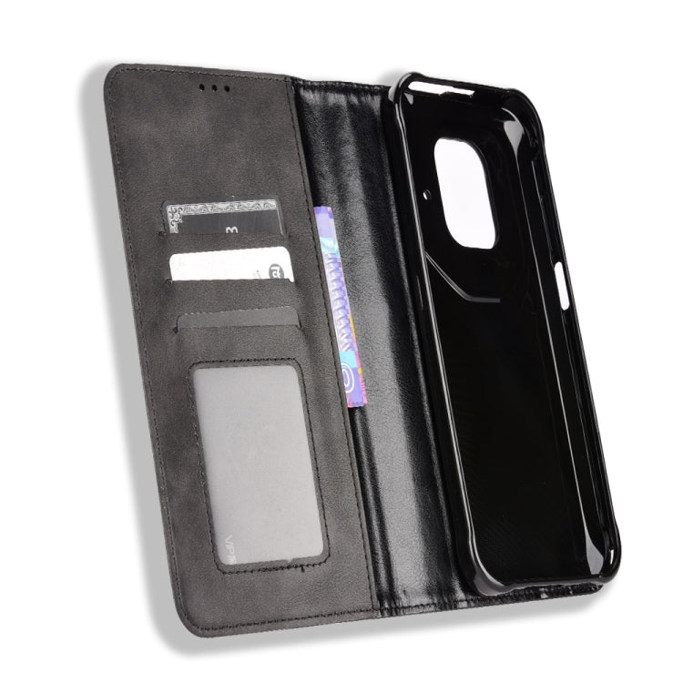 For Ulefone Power Armor 14 / 14 Pro Magnetic Buckle Retro Texture Leather Phone Case(Black)