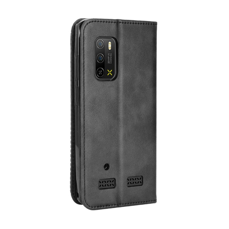 For Ulefone Armor X10 / X10 Pro Magnetic Buckle Retro Texture Leather Phone Case(Black)