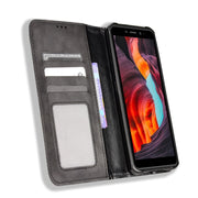 For Ulefone Armor X10 / X10 Pro Magnetic Buckle Retro Texture Leather Phone Case(Black)