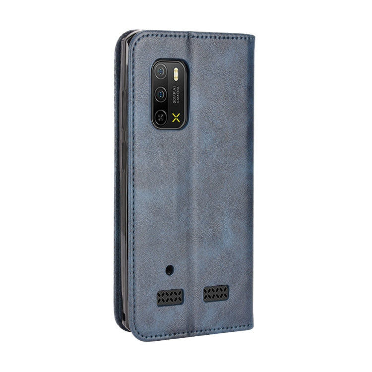 For Ulefone Armor X10 / X10 Pro Magnetic Buckle Retro Texture Leather Phone Case(Blue)
