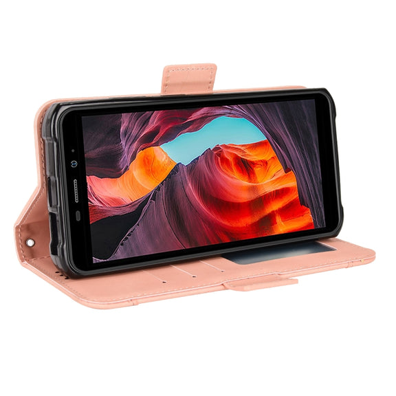 For Ulefone Armor X10 / X10 Pro Skin Feel Calf Texture Card Slots Leather Phone Case(Pink)