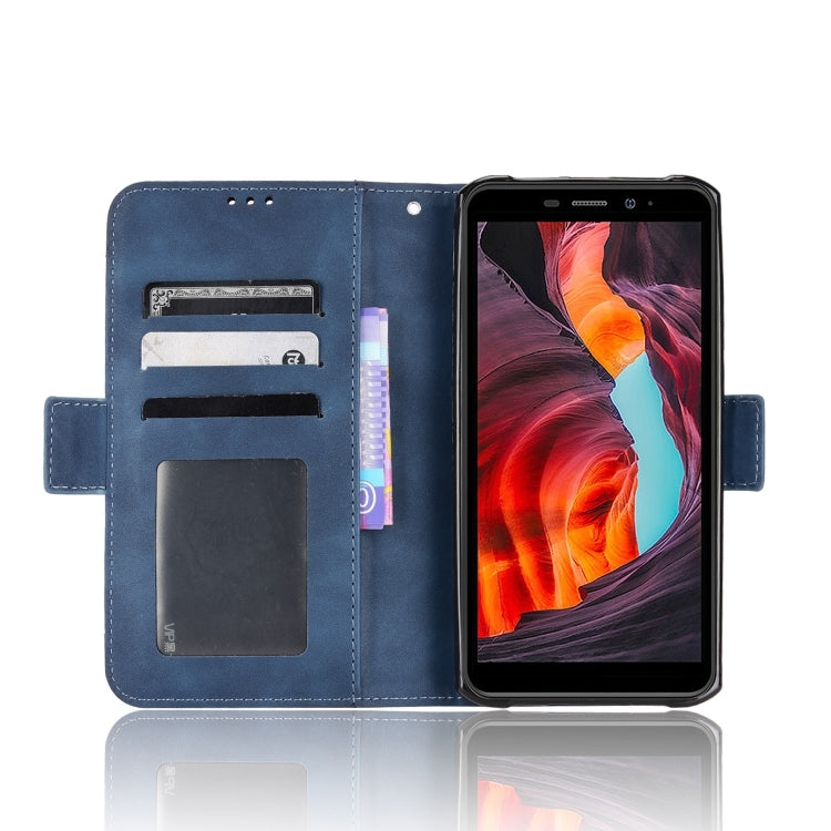 For Ulefone Armor X10 / X10 Pro Skin Feel Calf Texture Card Slots Leather Phone Case(Blue)