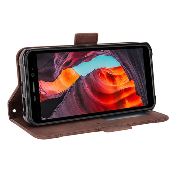 For Ulefone Armor X10 / X10 Pro Skin Feel Calf Texture Card Slots Leather Phone Case(Brown)
