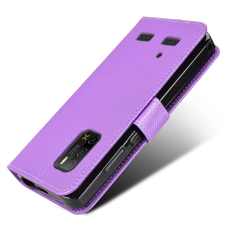 For Ulefone Armor X10 / X10 Pro Diamond Texture Leather Phone Case(Purple)