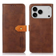 For iPhone 17 Pro Max KHAZNEH Dual-color Cowhide Texture Flip Leather Phone Case(Brown) - free shipping - PMc TechLife - Order now!