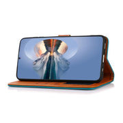 For iPhone 17 KHAZNEH Dual-color Cowhide Texture Flip Leather Phone Case(Black)