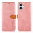 For iPhone 17 KHAZNEH Dual-color Cowhide Texture Flip Leather Phone Case(Rose Gold) - free shipping - PMc TechLife - Order now!