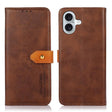 For iPhone 17 KHAZNEH Dual-color Cowhide Texture Flip Leather Phone Case(Brown) - free shipping - PMc TechLife - Order now!