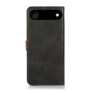 For iPhone 17 Air KHAZNEH Dual-color Cowhide Texture Flip Leather Phone Case(Black)