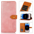For iPhone 17 Air KHAZNEH Dual-color Cowhide Texture Flip Leather Phone Case(Rose Gold) - free shipping - PMc TechLife - Order now!