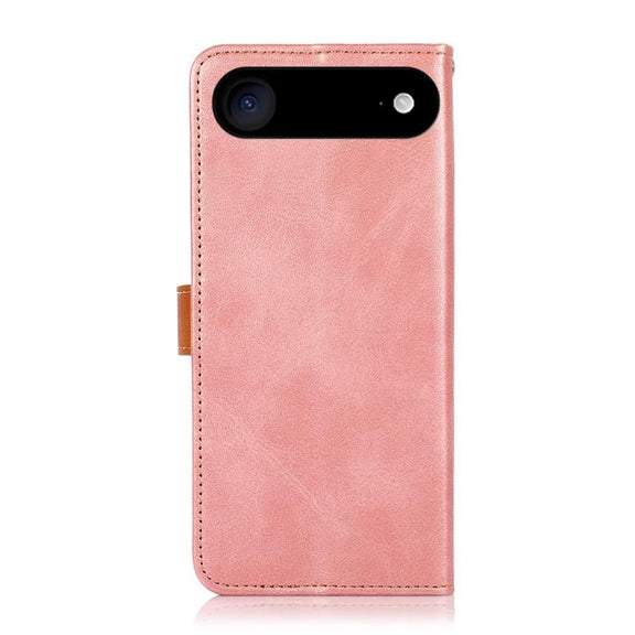 For iPhone 17 Air KHAZNEH Dual-color Cowhide Texture Flip Leather Phone Case(Rose Gold)