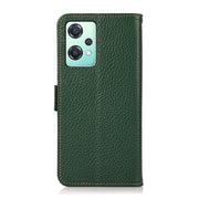 For OnePlus Nord CE 2 Lite 5G KHAZNEH Side-Magnetic Litchi Genuine Leather RFID Phone Case(Green)