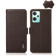 For OnePlus Nord CE 2 Lite 5G KHAZNEH Side-Magnetic Litchi Genuine Leather RFID Phone Case(Brown) - OnePlus Cases by PMC TechLife | Online Shopping South Africa | PMC TechLife | Buy Now Pay Later Mobicred