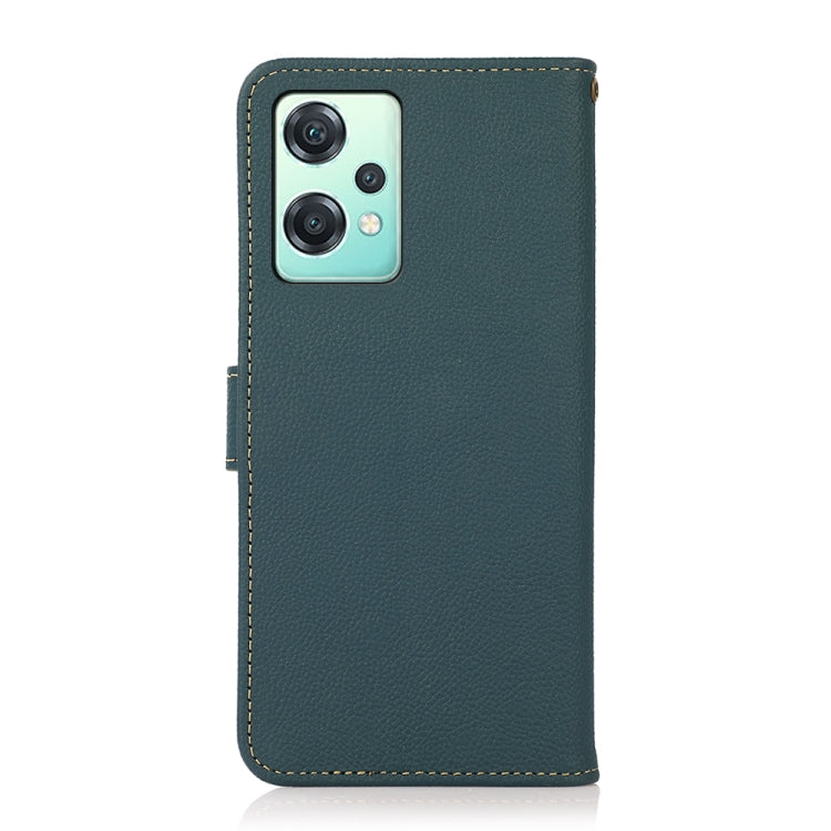 For OnePlus Nord CE 2 Lite 5G KHAZNEH Custer Genuine Leather RFID Phone Case(Green)