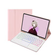 T07B-AS Skin Feel Pen Slot Touch Pad Backlight Bluetooth Keyboard Leather Tablet Case For iPad 9.7 2018&2017 / Pro 9.7 / Air 2(Pink) - For iPad Pro by PMC TechLife | Online Shopping South Africa | PMC TechLife | Buy Now Pay Later Mobicred